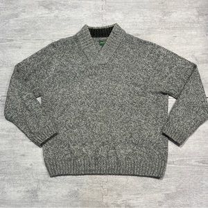 David Taylor Knit Golf Pullover Sweater Shawl Collar Size XL Gray